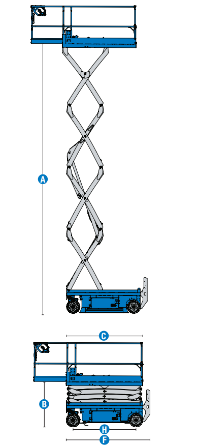 Diagrama de alcance Genie GS-2646 (26 ft)